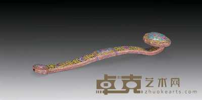 清中期 黄地花卉如意 长44cm